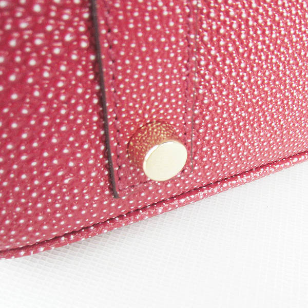 High Quality Fake Hermes Birkin 35CM Pearl Veins Leather Bag Red 6089 - Click Image to Close